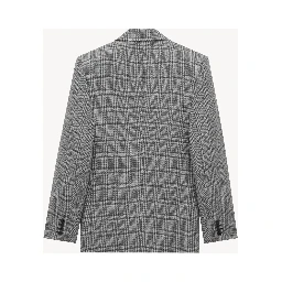 checked single-breasted blazer
