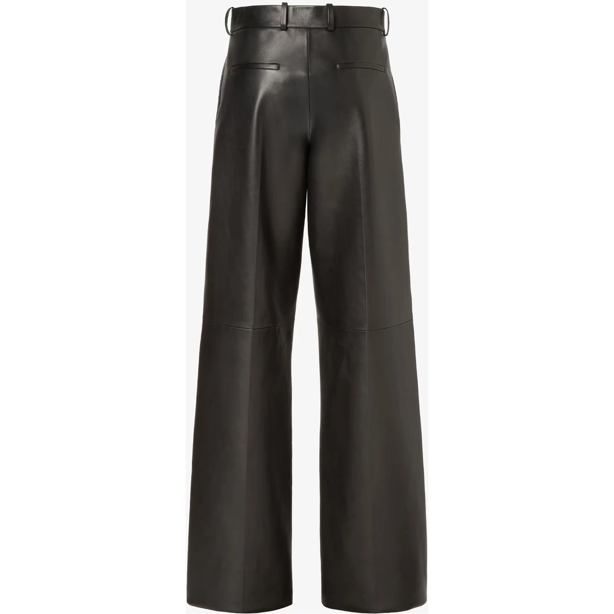 Wide fit pants in leather