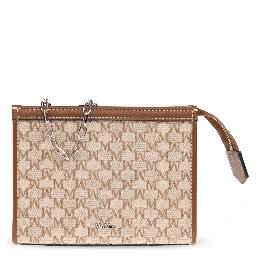 Pouch with chain and monogram