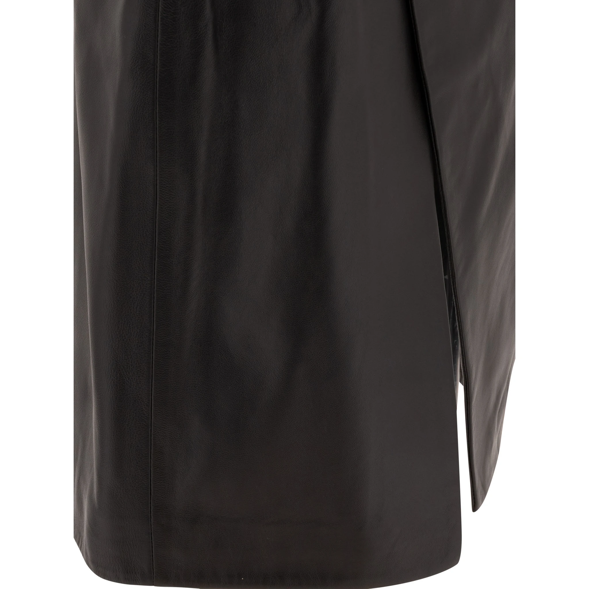 Leather midi skirt