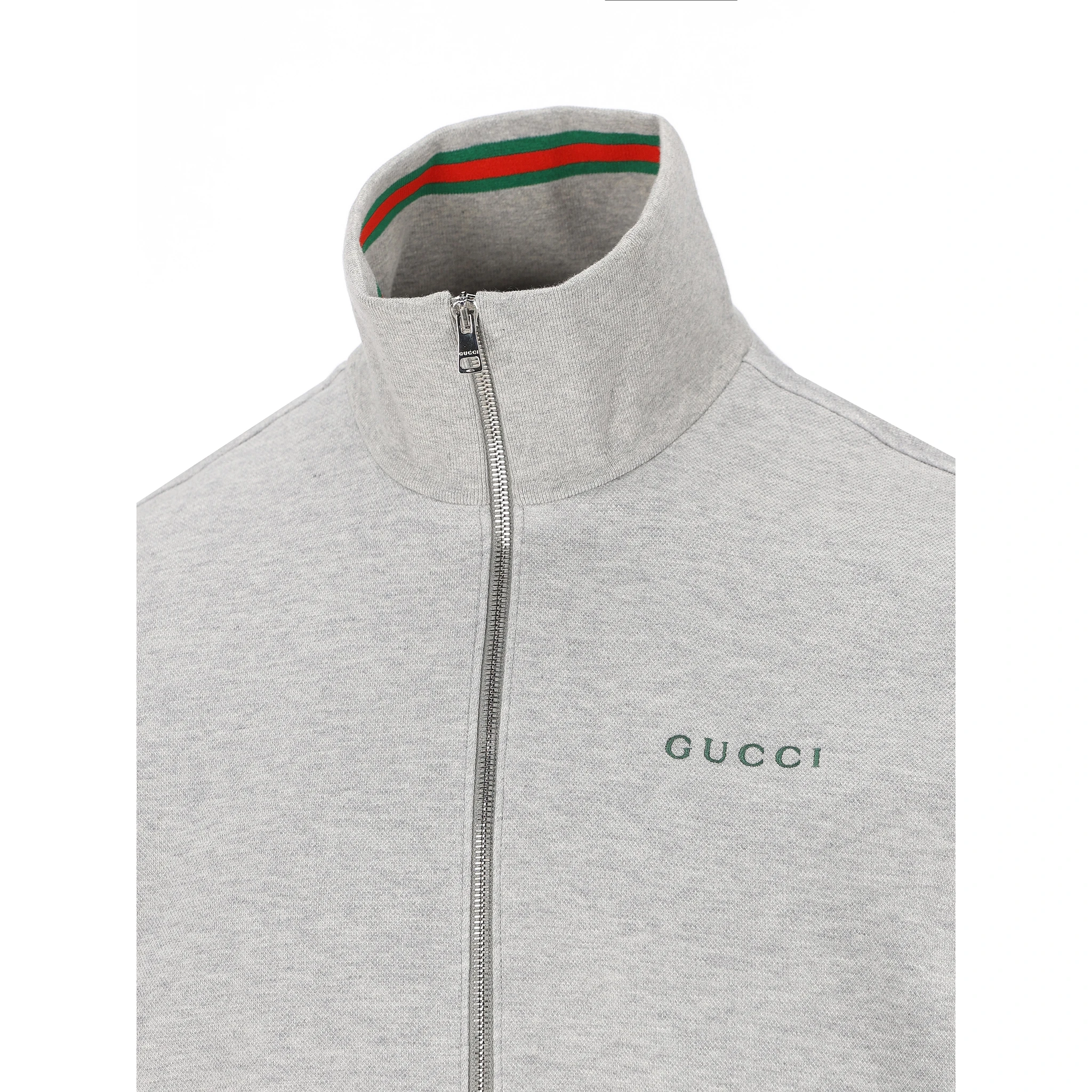 Zip-up funnel-neck t-shirt