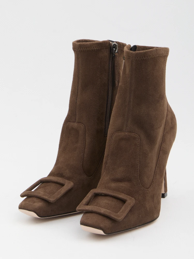 Trompette ankle boots in suede alternative