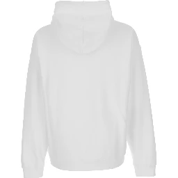 D2 x Magliano White Hoodie with Drawstring Hood with Maxi Print on the Front in Cotton Man