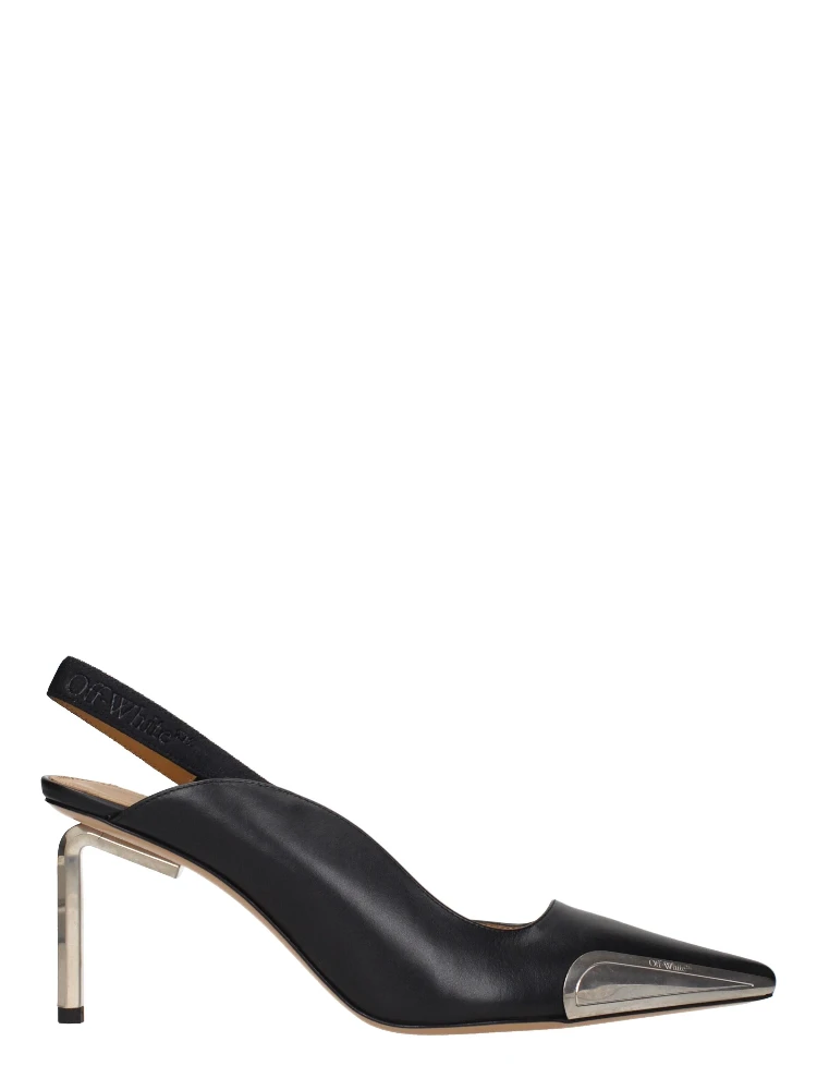 Black Leather High Heel Pumps
