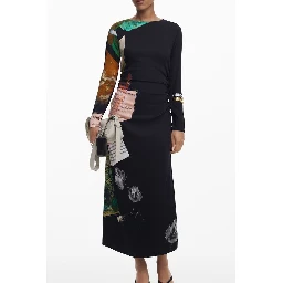 Black Viscose Women Dress