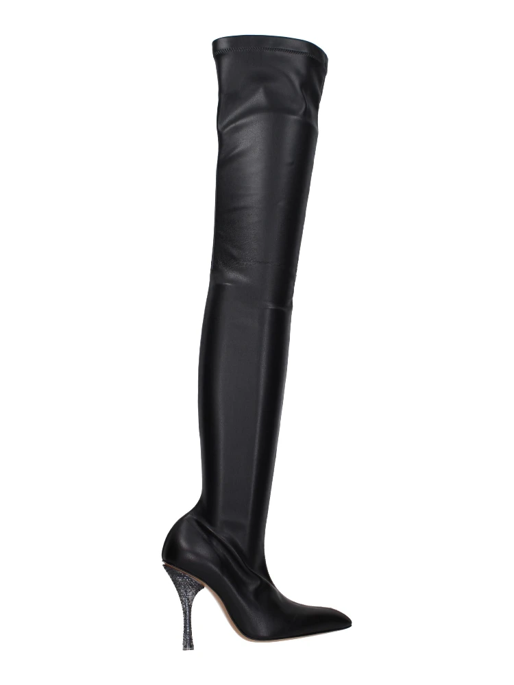 Black Leather Over The Knee