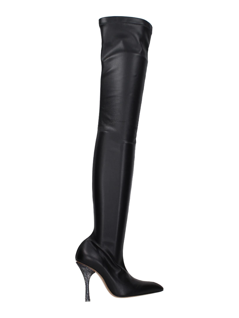 Black Leather Over The Knee