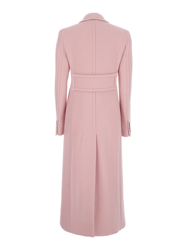 Pink Coat with Double-breasted Fastening in Virgin Wool Woman alternative