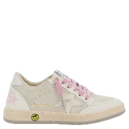 Superstar White Low-Top Sneakers with Side Star in Leather Girl
