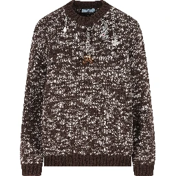 Oversized Wool Sweater Featuring Embellishments