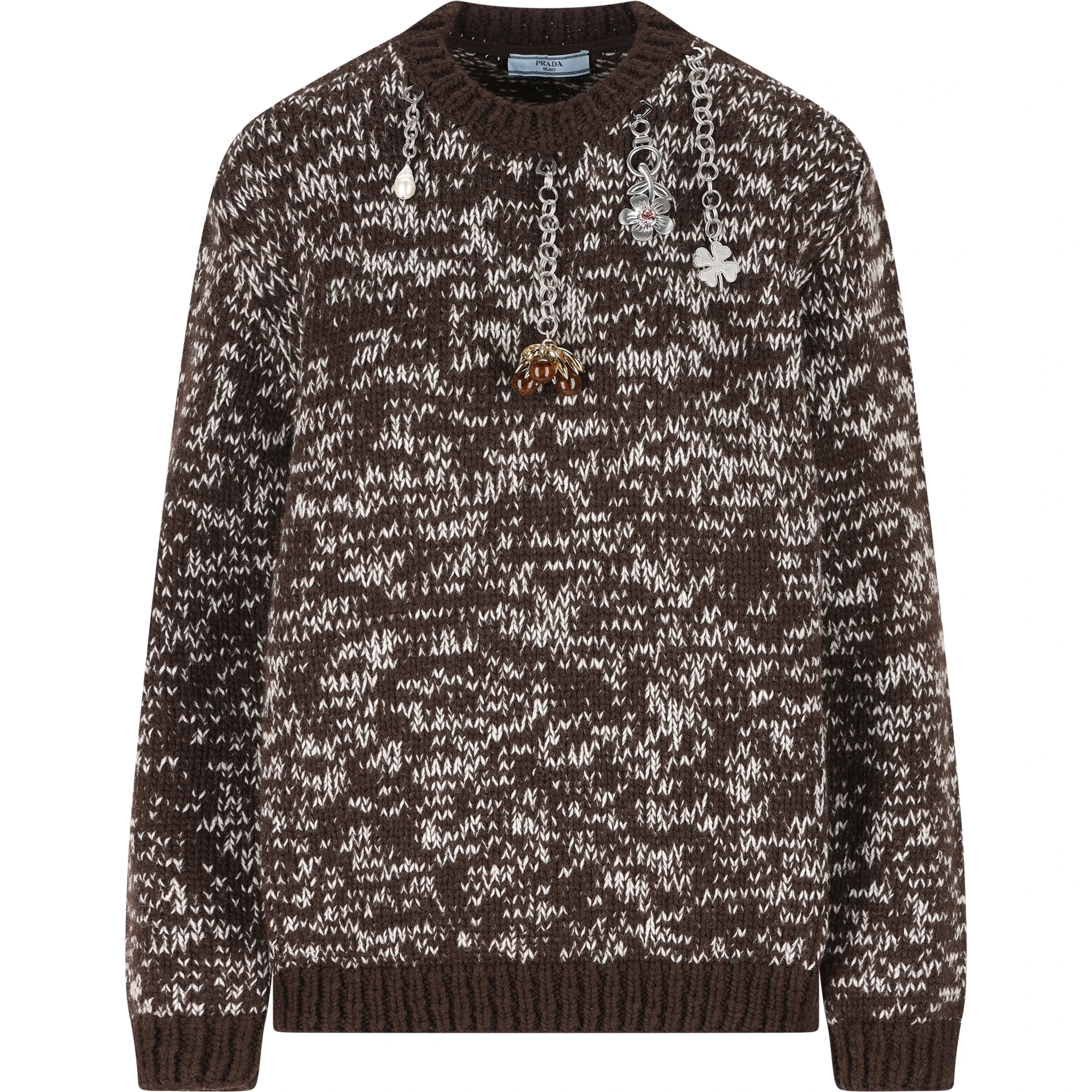 Oversized Wool Sweater Featuring Embellishments