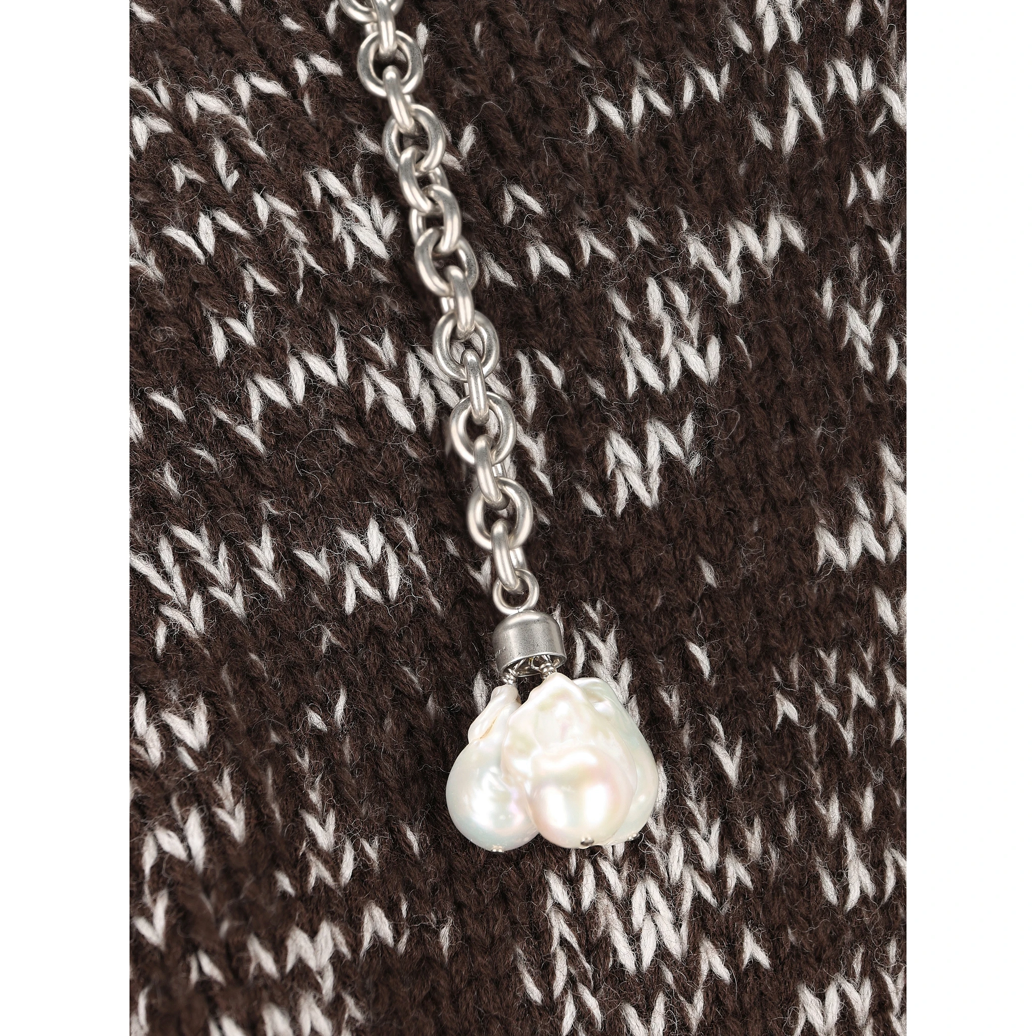 Oversized Wool Sweater Featuring Embellishments