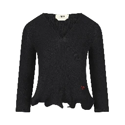 V-neck t-shirt in virgin wool