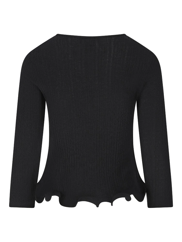 V-neck t-shirt in virgin wool alternative