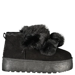 Black Polyester Women Boot