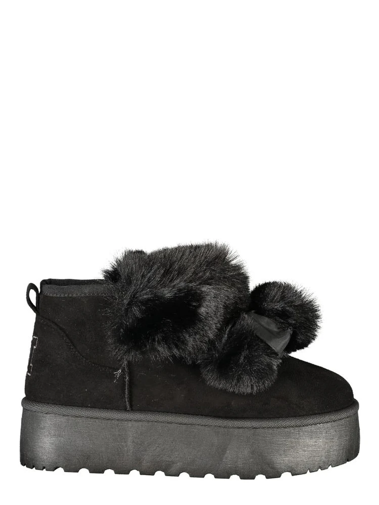 Black Polyester Women Boot