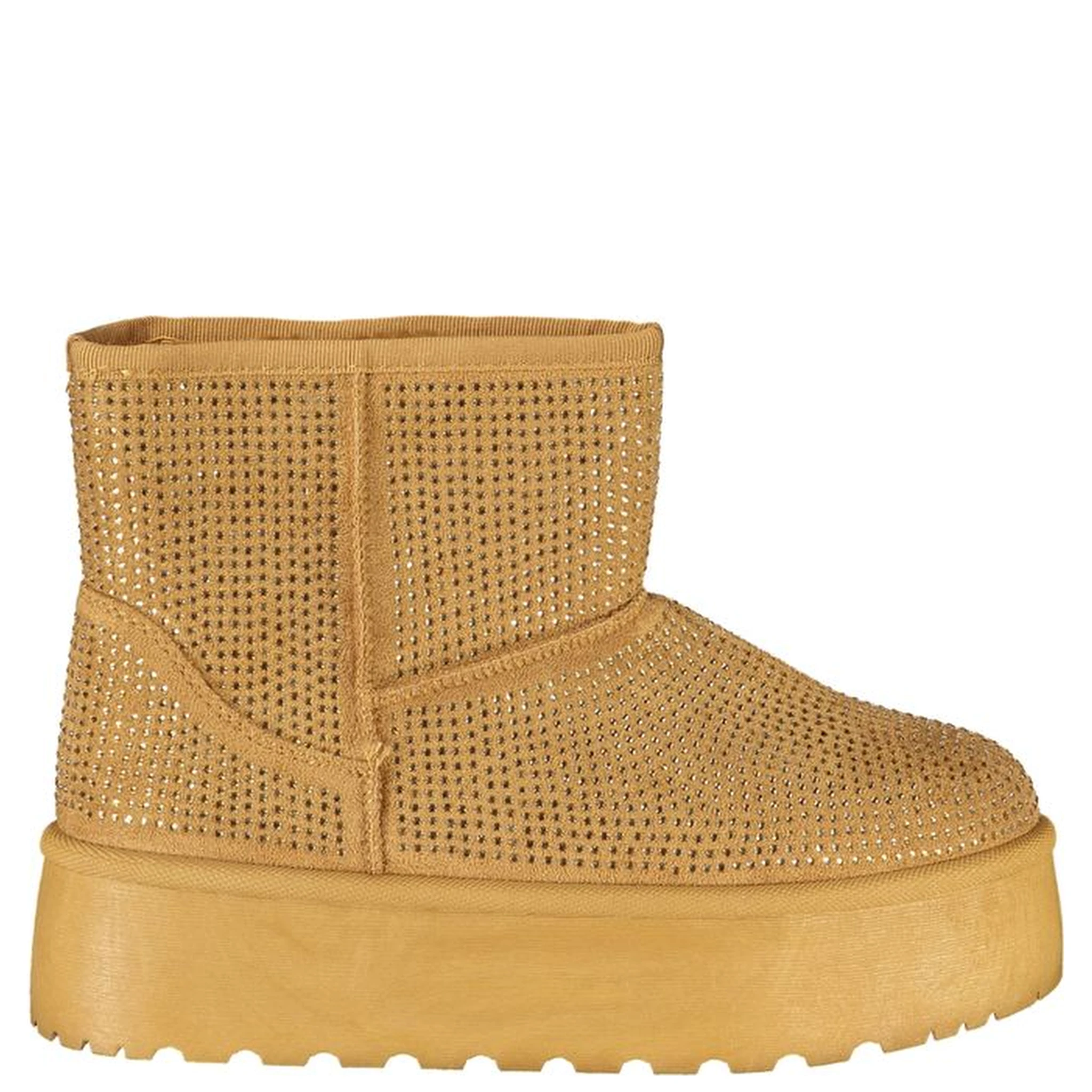 Brown Polyester Women Boot