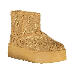 Brown Polyester Women Boot