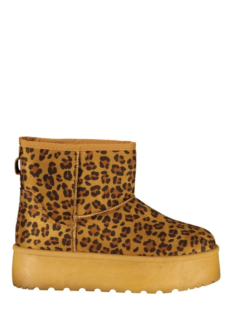 Brown Polyester Women Boot