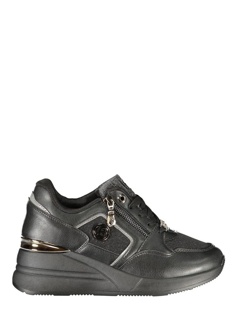 Black Polyester Women Sneaker