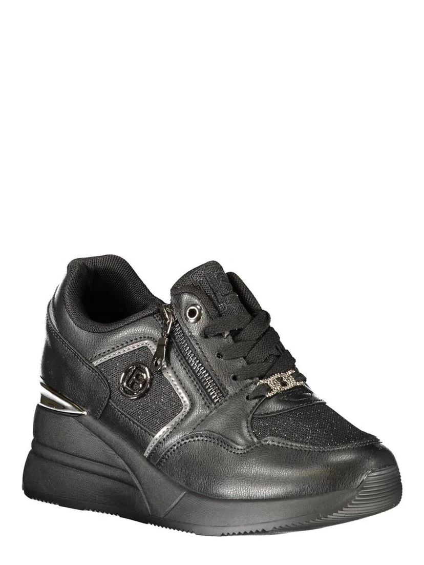 Black Polyester Women Sneaker