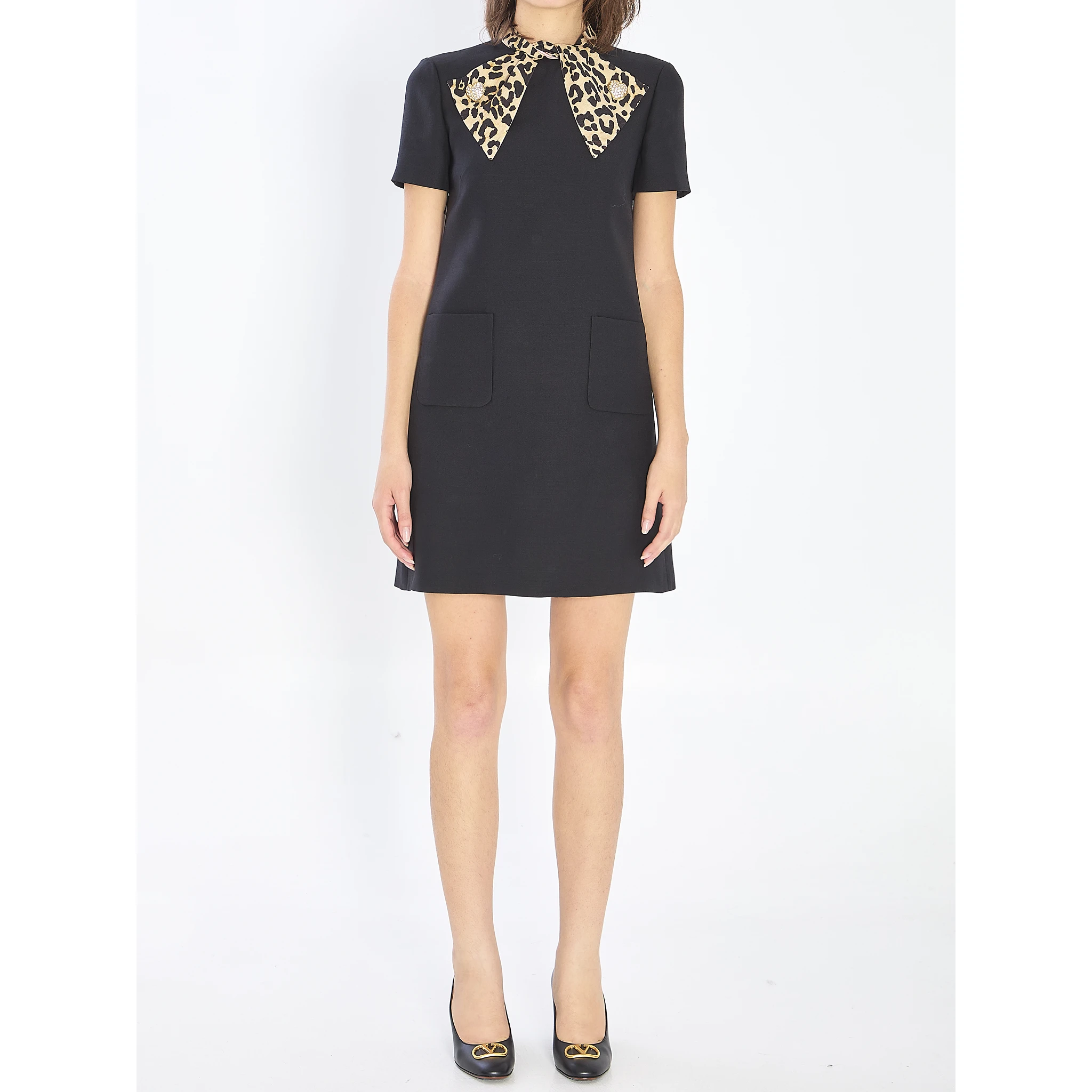 Bow dress in couture crepe