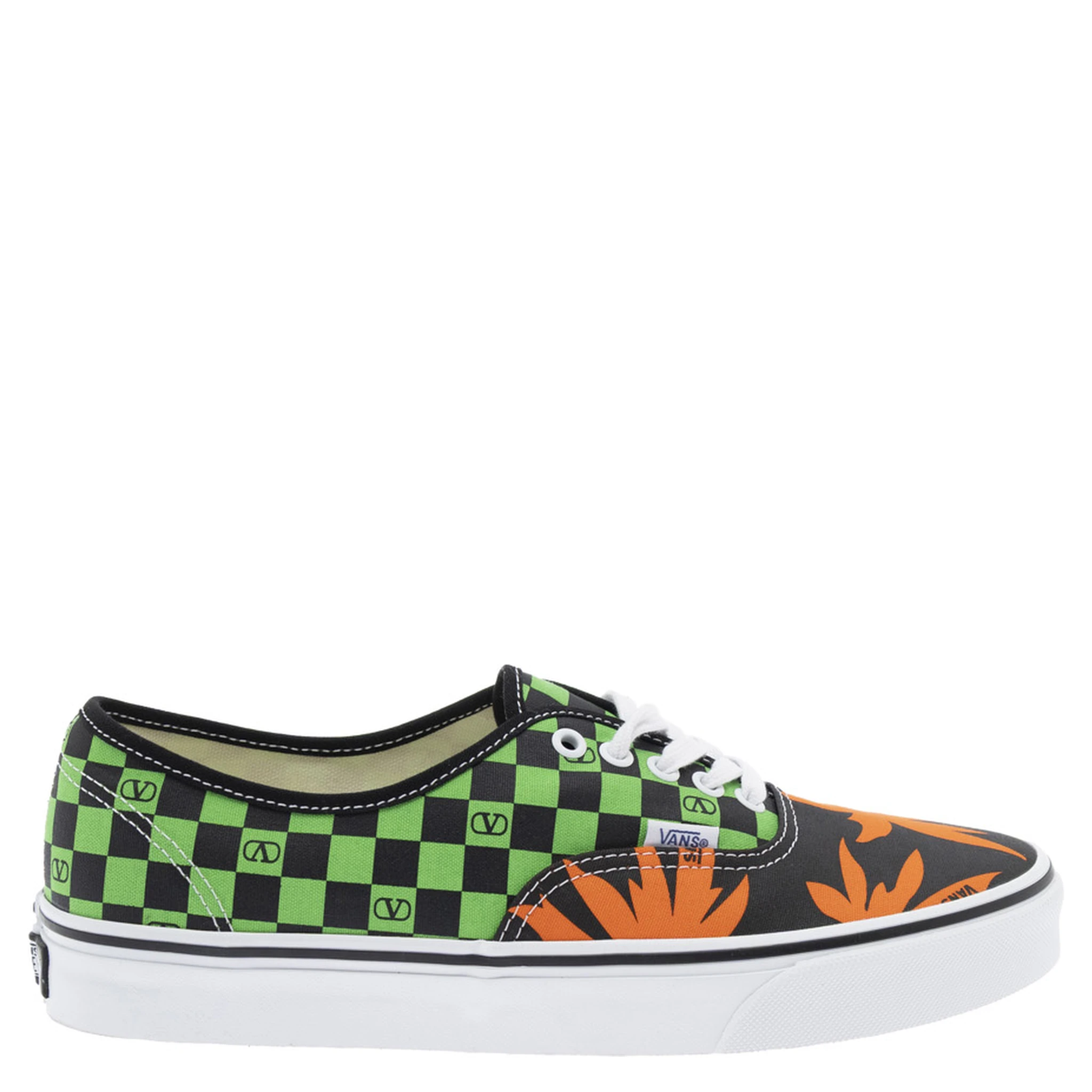 Valentino x Vans Multicolor Low Top Sneakers with All-Over Check Motif and All-Over VLogo Detail in Cotton Man