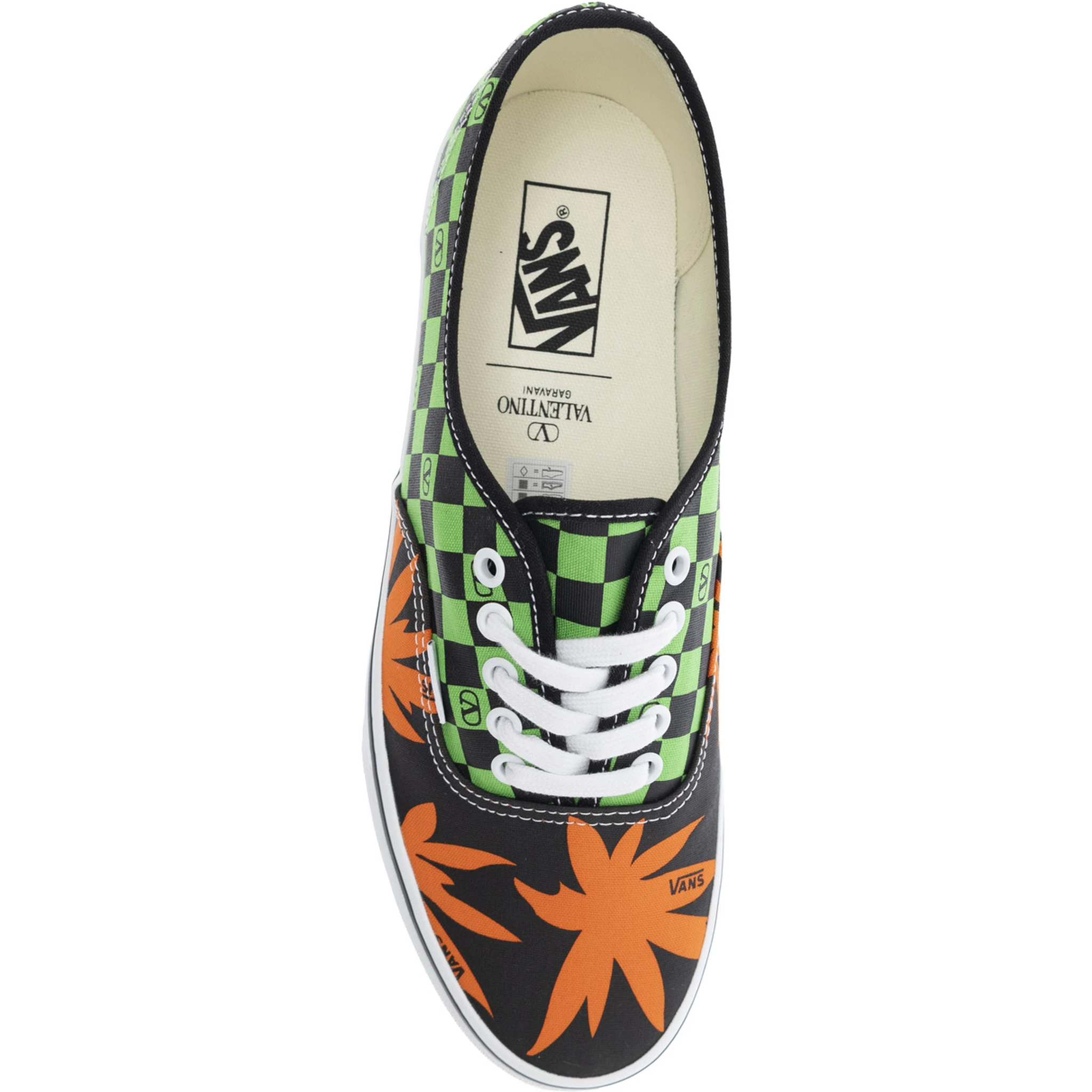 Valentino x Vans Multicolor Low Top Sneakers with All-Over Check Motif and All-Over VLogo Detail in Cotton Man