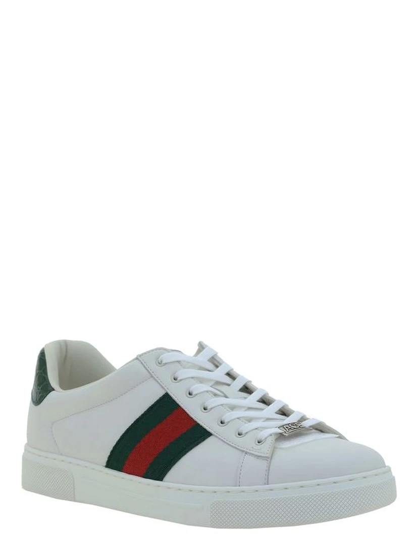 White Calf Leather Bos Taurus Low Top Sneakers