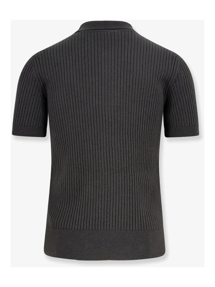 Wool and cashmere polo shirt short sleeves alternative