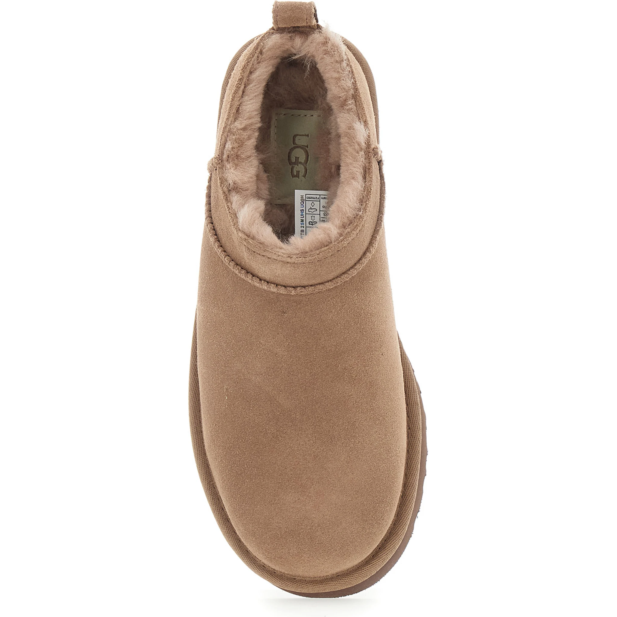 “Classic Micro” Beige Ankle Boots with Logo Embossed in Suede Woman