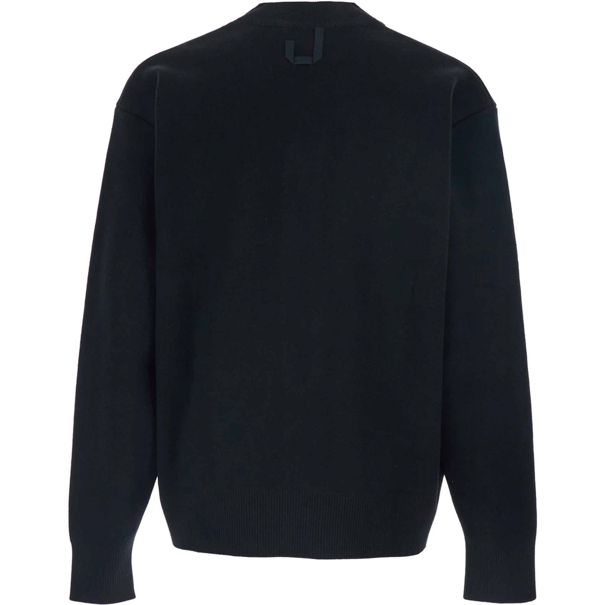 Black V-Neck Cardigan with J Logo on the Back in Wool Man