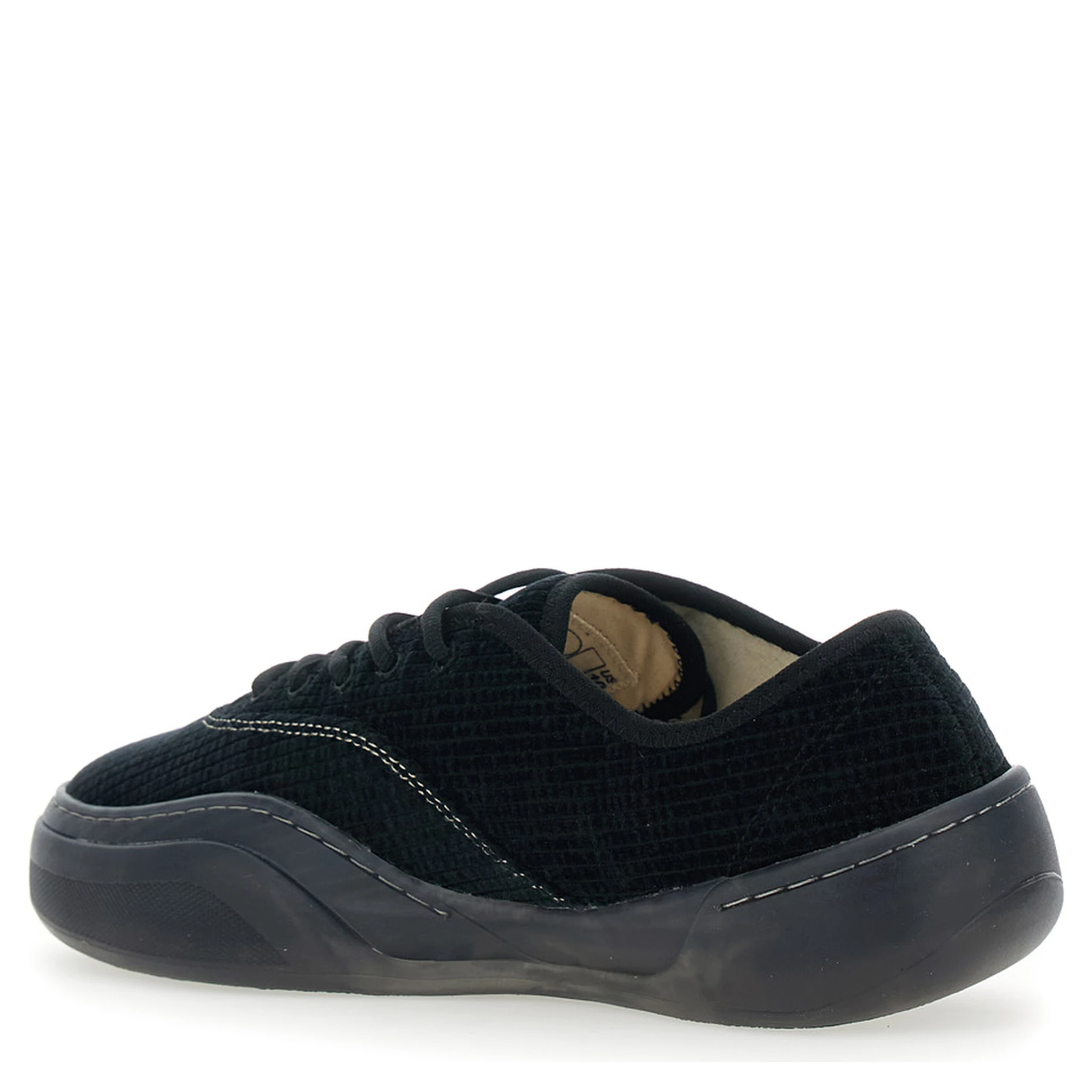 Low Skate Mule Black Low-Top Sneaker with Side Logo in Cotton Man
