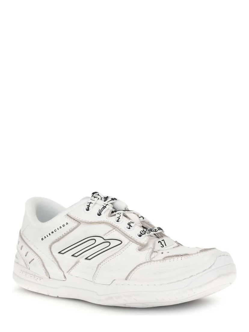 White Calf Leather Bos Taurus Athletic Sneakers