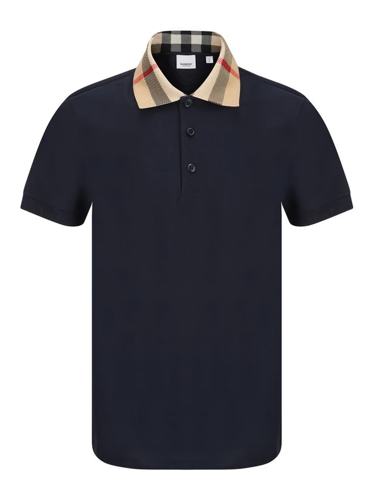 Blue Cotton Polo Shirt