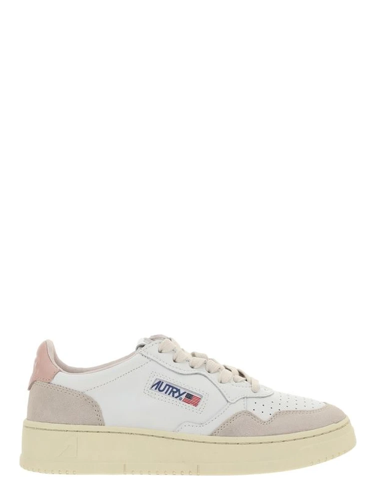 White Leather Low Top Sneakers