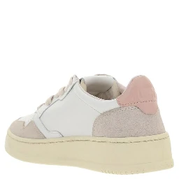 White Leather Low Top Sneakers
