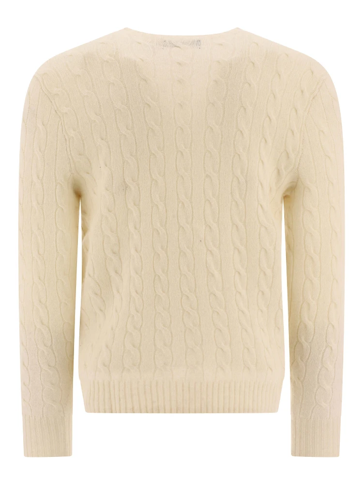 Wool and cashmere crewneck sweater with logo alternative