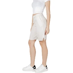 Beige Viscose Bermuda Shorts