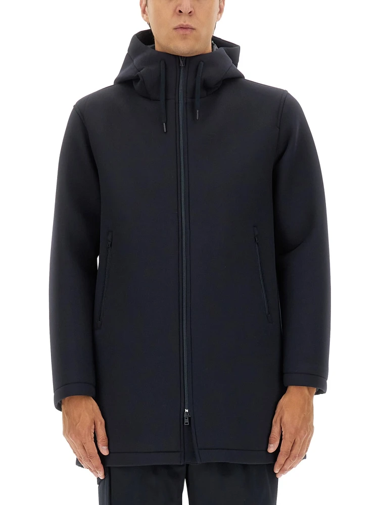 LONG PARKA IN THREE LAYERS "SCUBA"