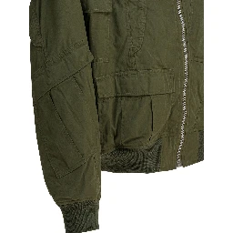 Cotton and nylon bomber jacket