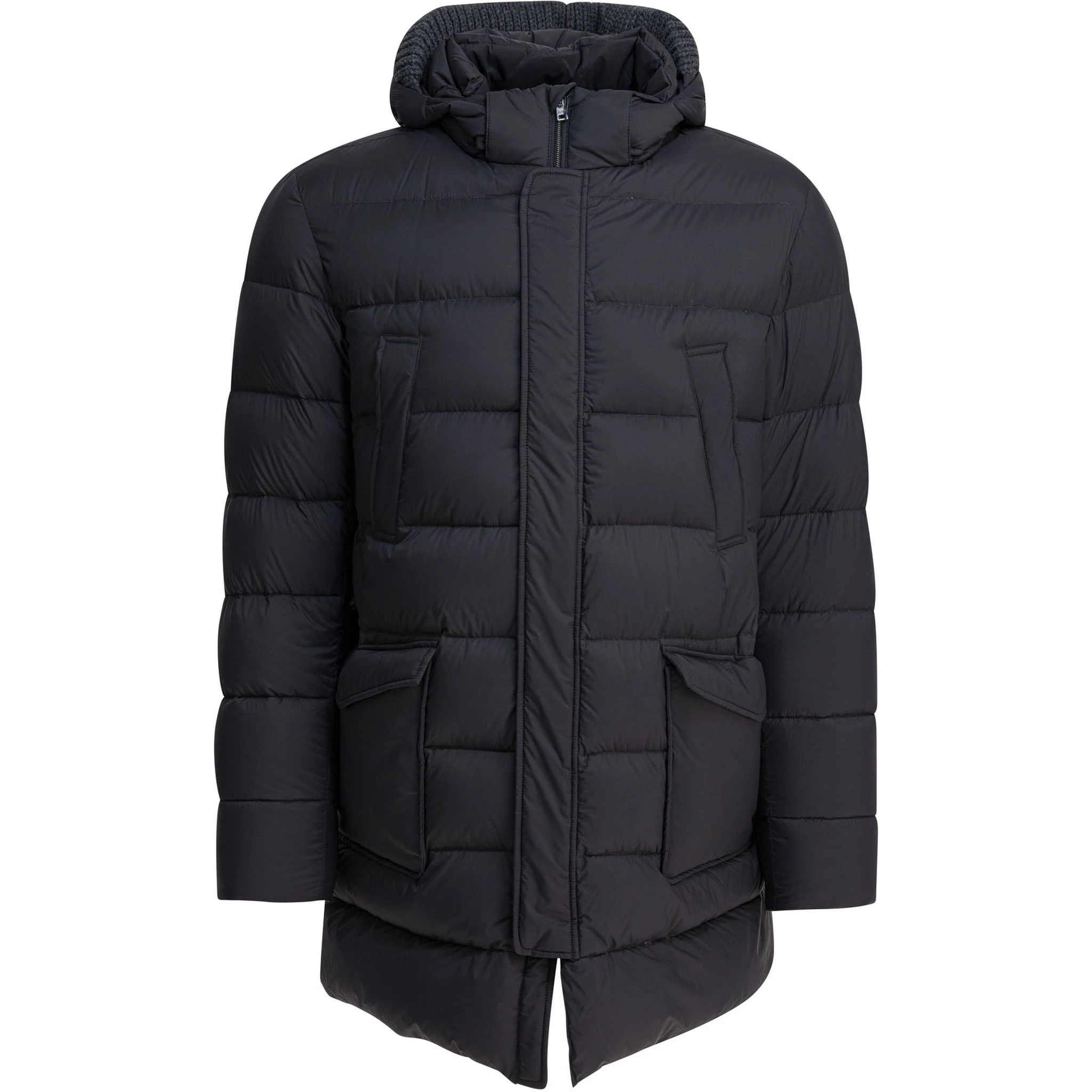 Long down jacket with hood