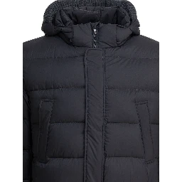 Long down jacket with hood