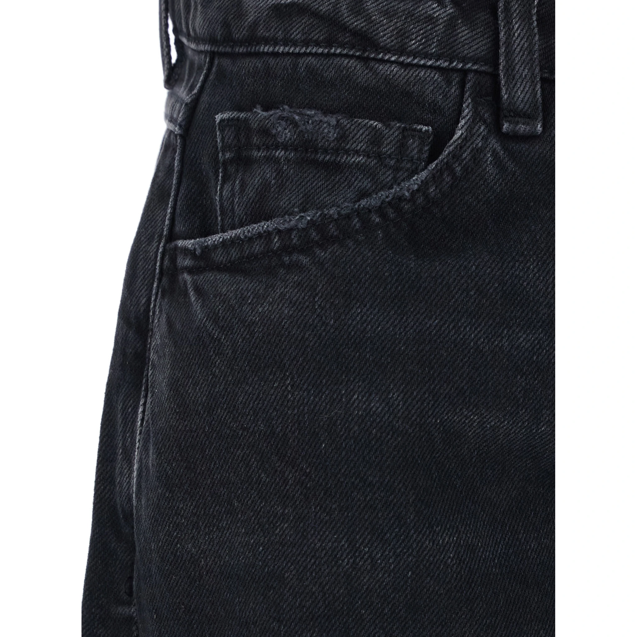 Debby Black Jeans with Wide Leg and Logo Patch on the Rear in Denim Woman