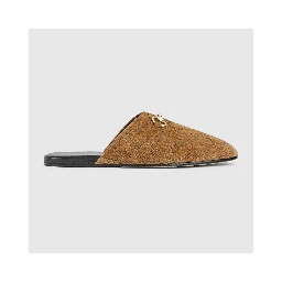 Suede leather sabot with Horsebit