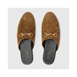 Suede leather sabot with Horsebit