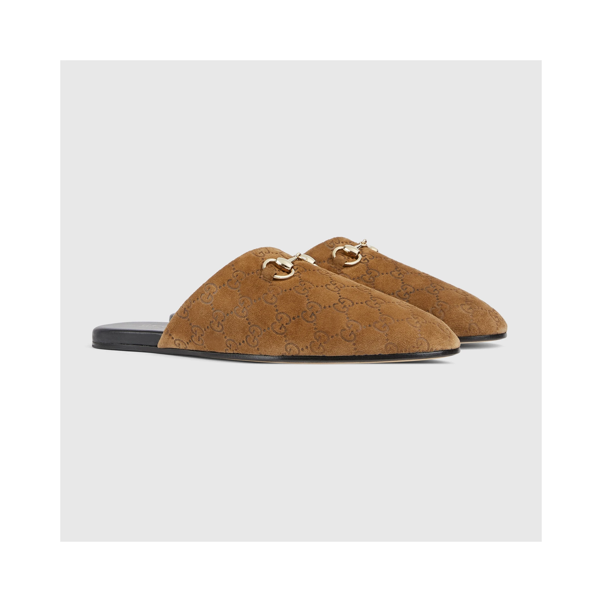 Suede leather sabot with Horsebit