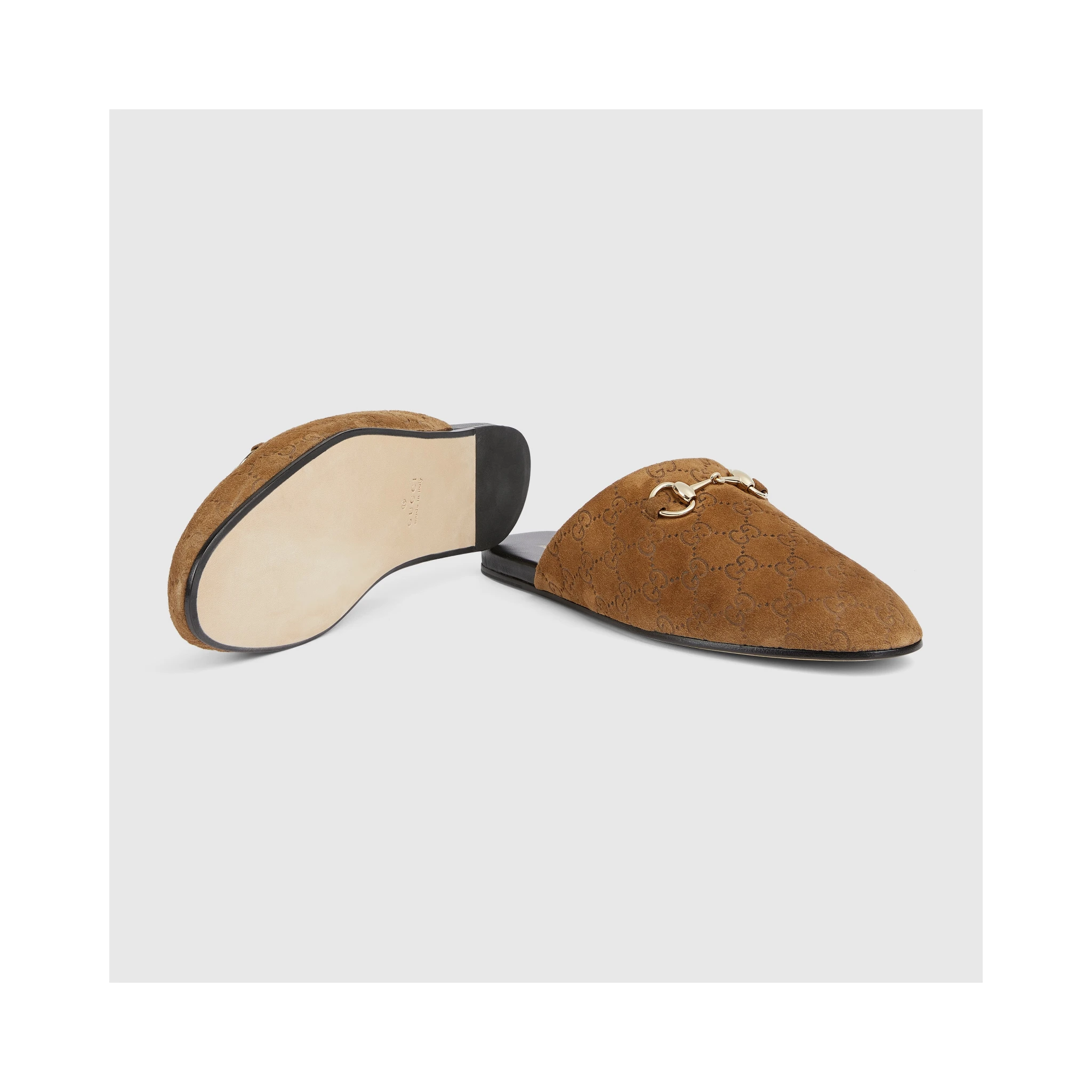 Suede leather sabot with Horsebit