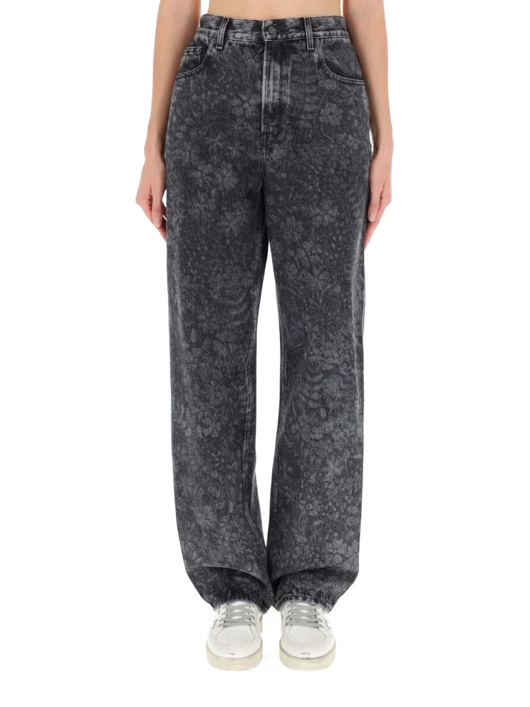 JEANS WITH FLORAL PATTERN