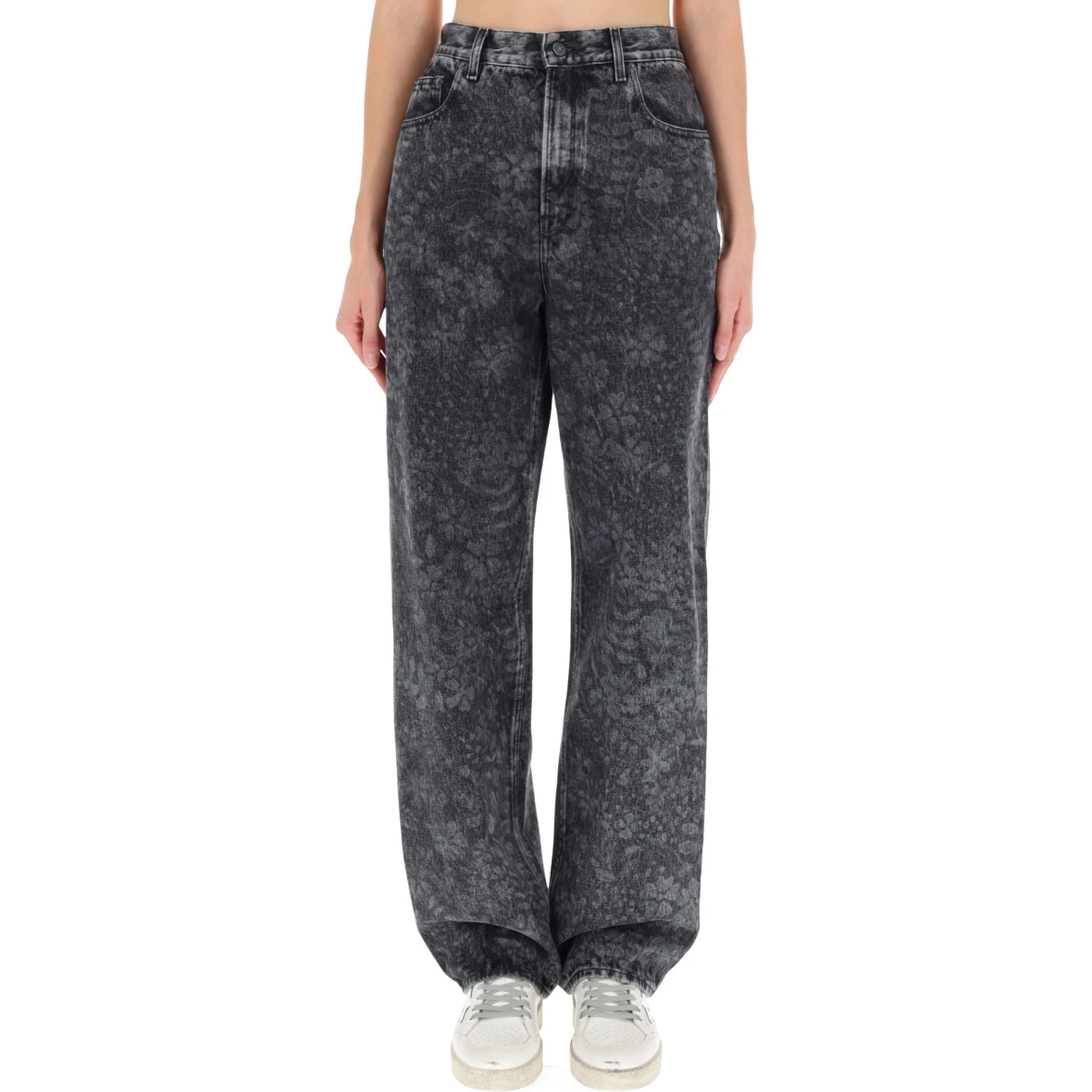 JEANS WITH FLORAL PATTERN